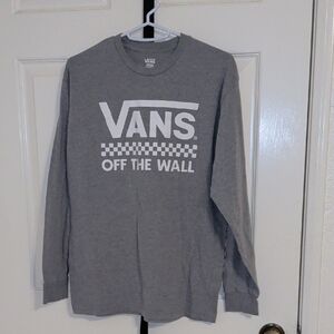 Vans Gray Long Sleeve Tee with White Logo